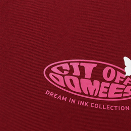 Close-up fabric detail - City Off Domes Dream in Ink  Maroon Polo Quater Zip T-Shirt