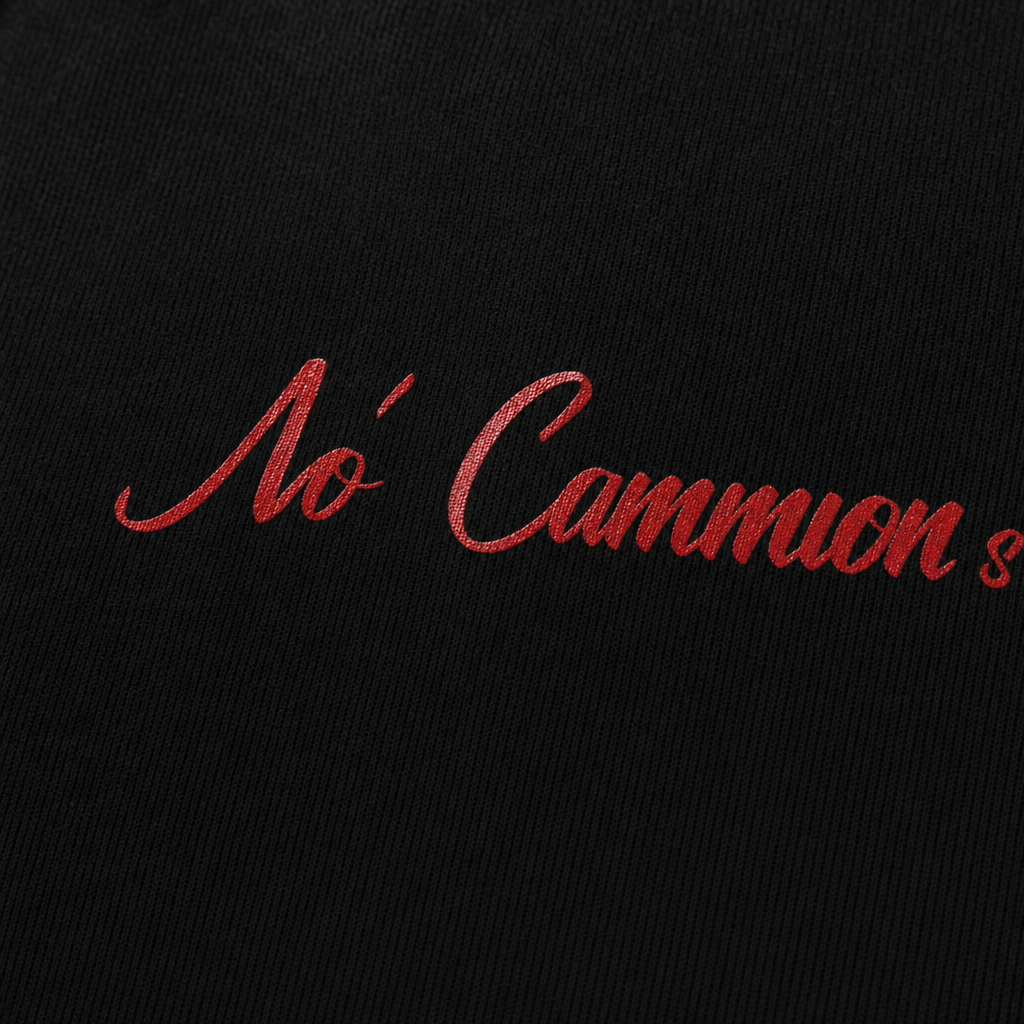 Close-up fabric detail - City Off Domes Zero Apologies  Black Polo Quater Zip T-Shirt