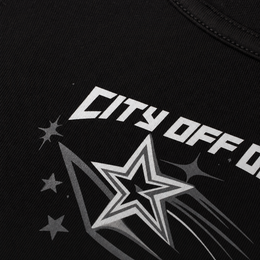 Close-up fabric detail - City Off Domes Star Storm Black Tank Top