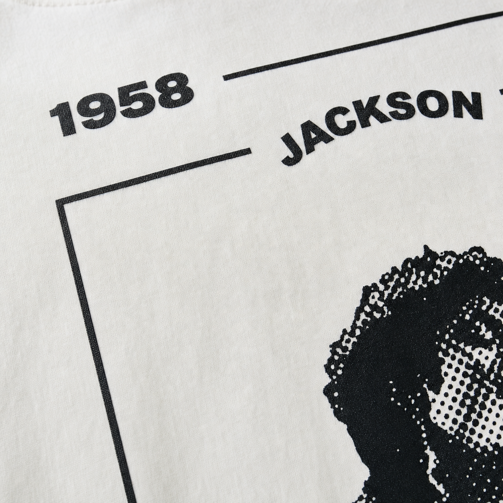 Close-up fabric detail - CITY OFF DOMES POP LEGACY WHITE T-SHIRT