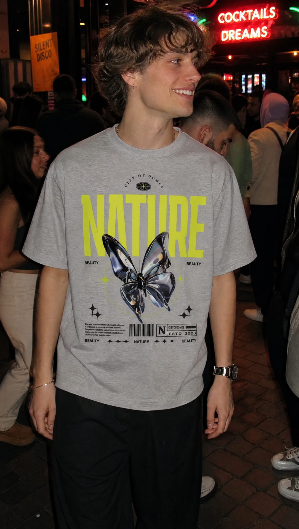 City off domes Nature Gray T-shirt