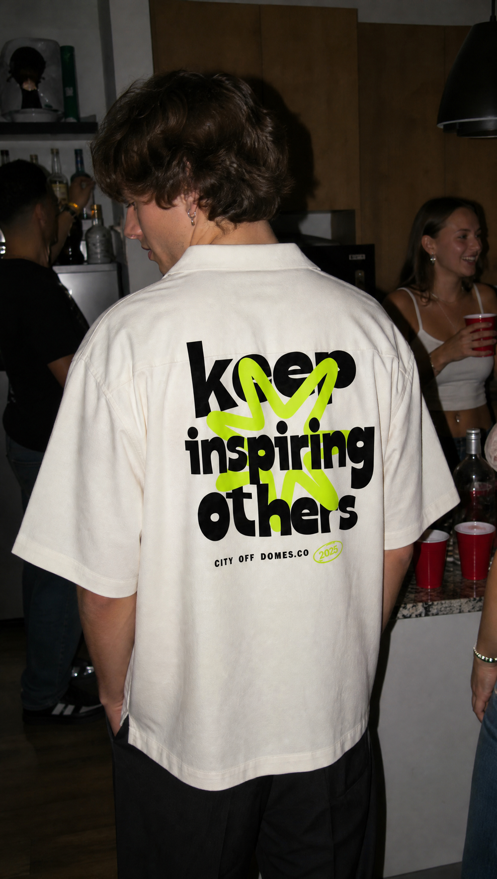 City Off Domes Next Wave White Bowling Shirt