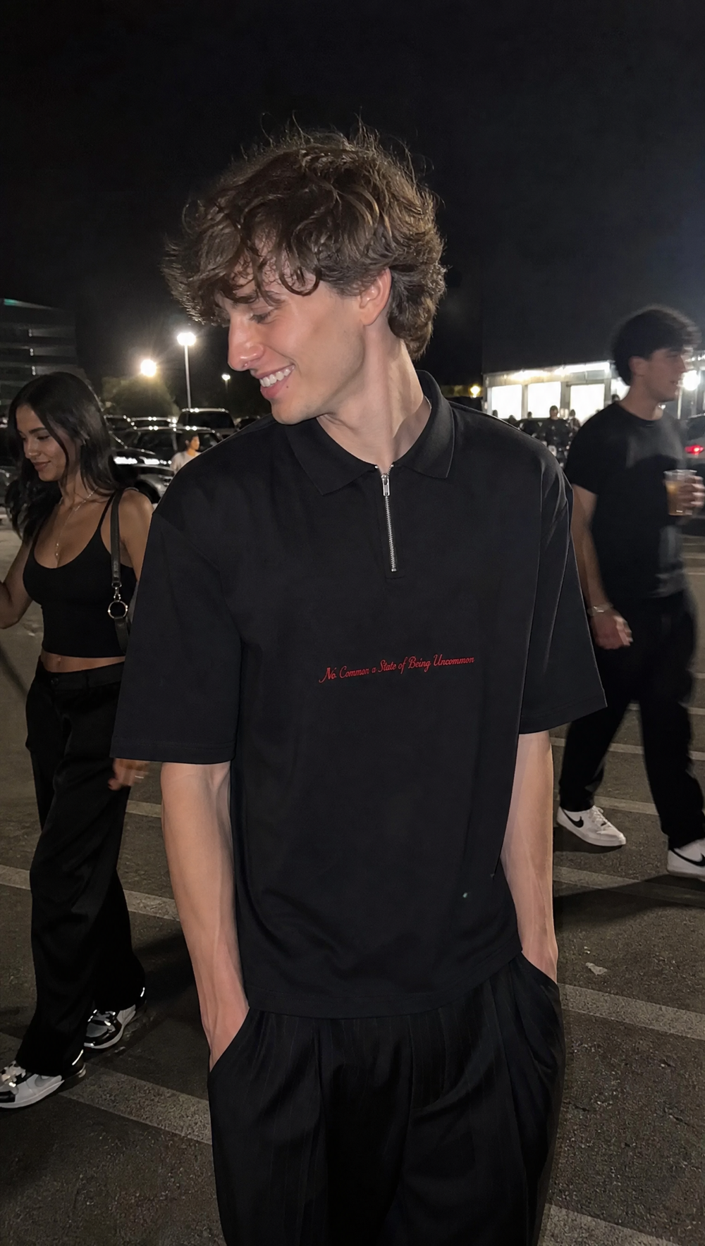 City Off Domes Zero Apologies  Black Polo Quater Zip T-Shirt