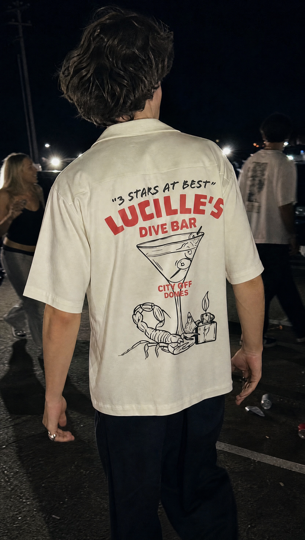 City Off Domes Silent Artwork White Bowling Shirt