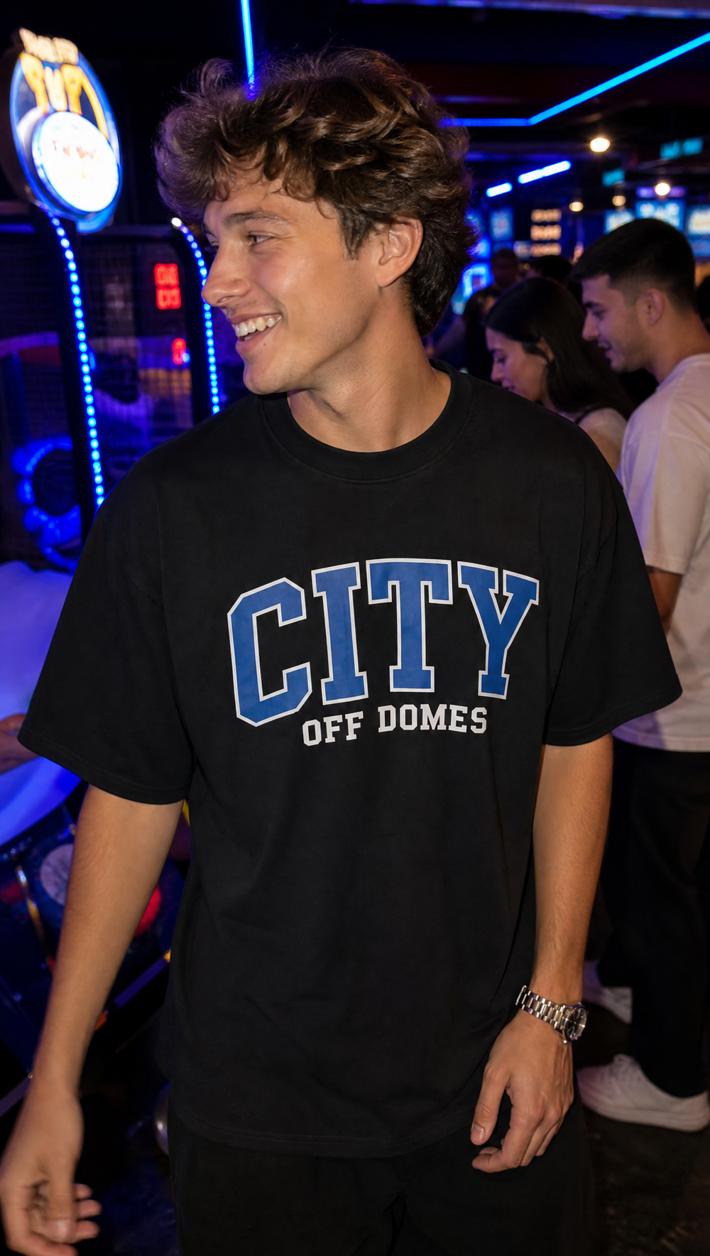 City Off Domes Blue City Black T-shirt