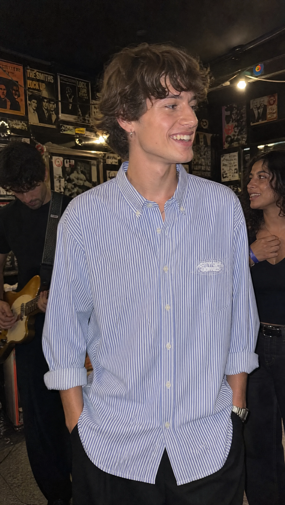 City Off Domes Work Hard Blue Stripe Shirt
