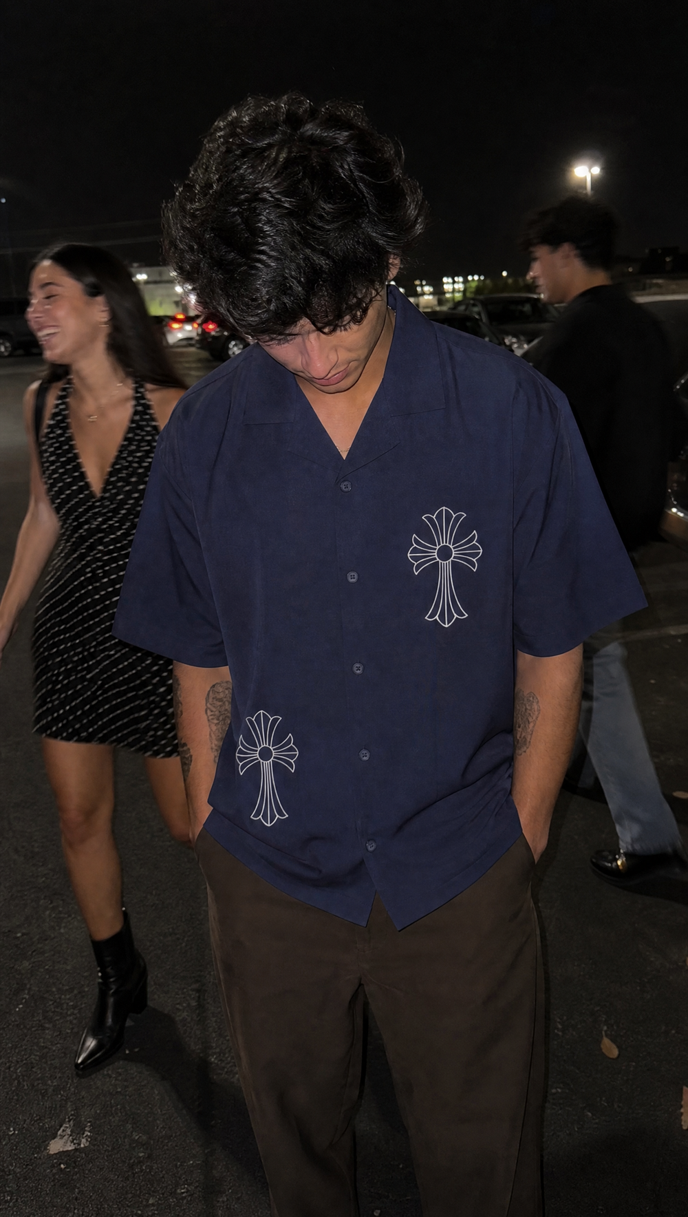 City Off Domes Abstract Route Blue Bowling Shirt