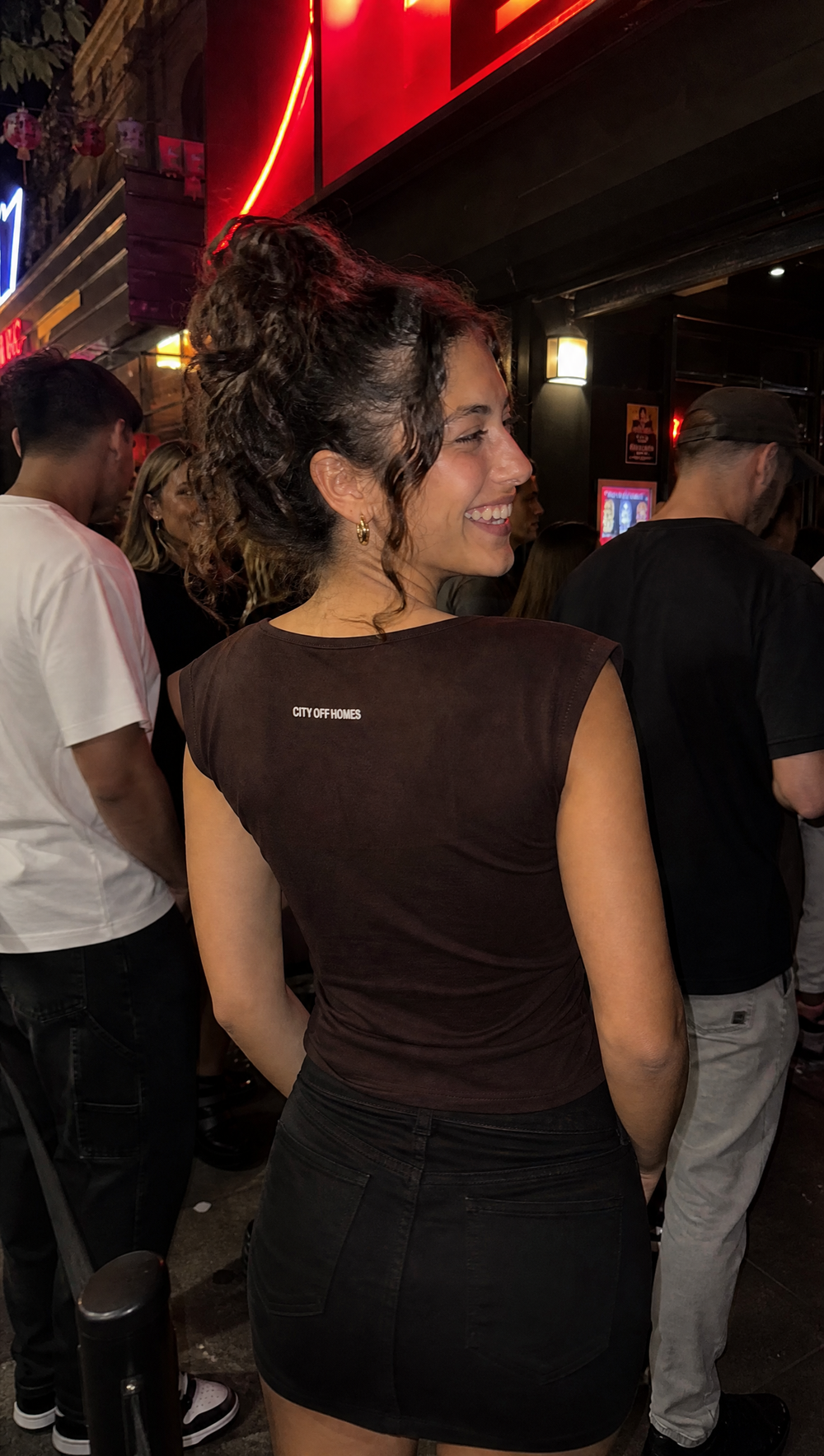 City Off Domes Particle Storm Brown Tank Top