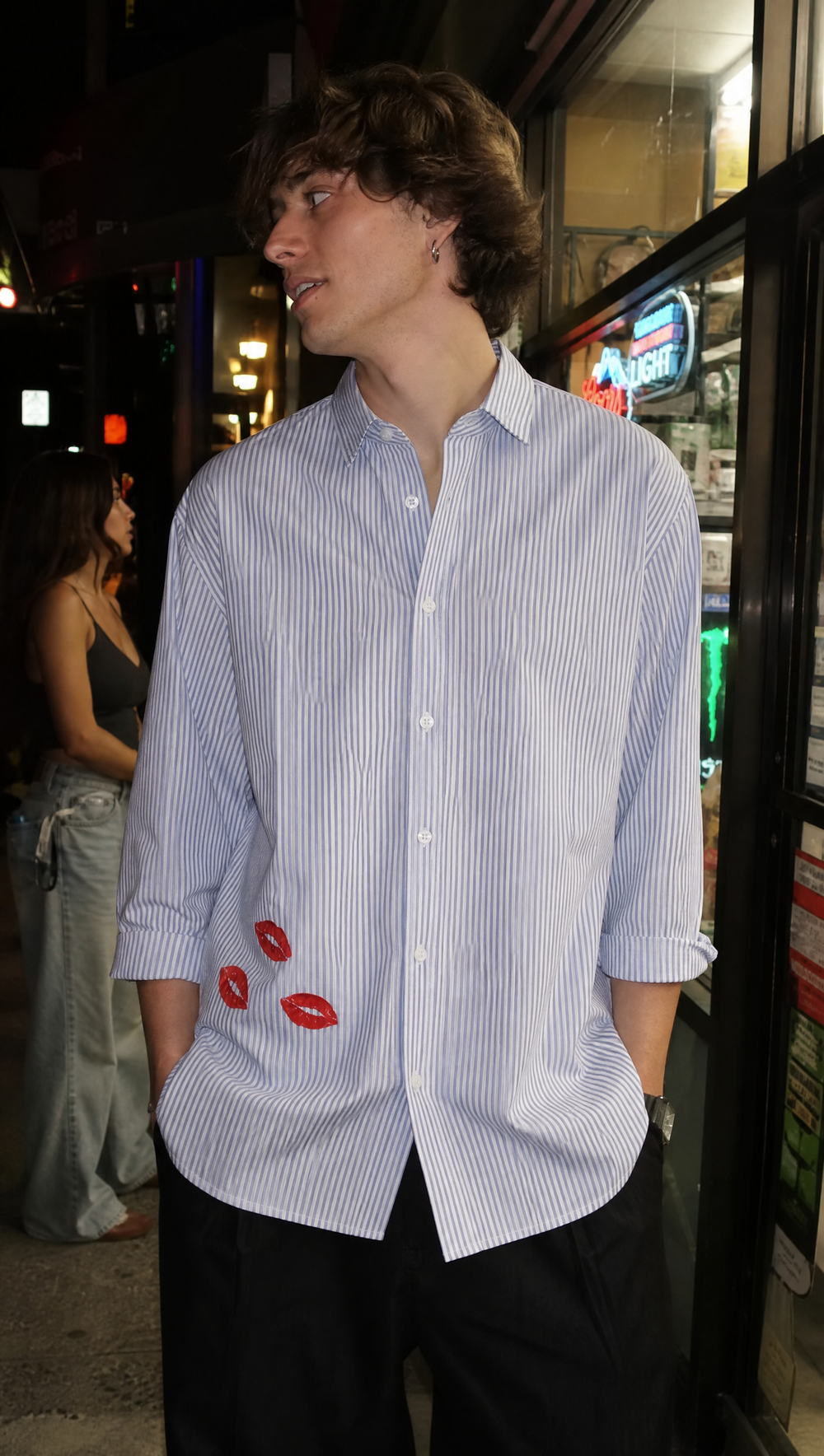 City Off Domes Love Language Blue Stripe Shirt