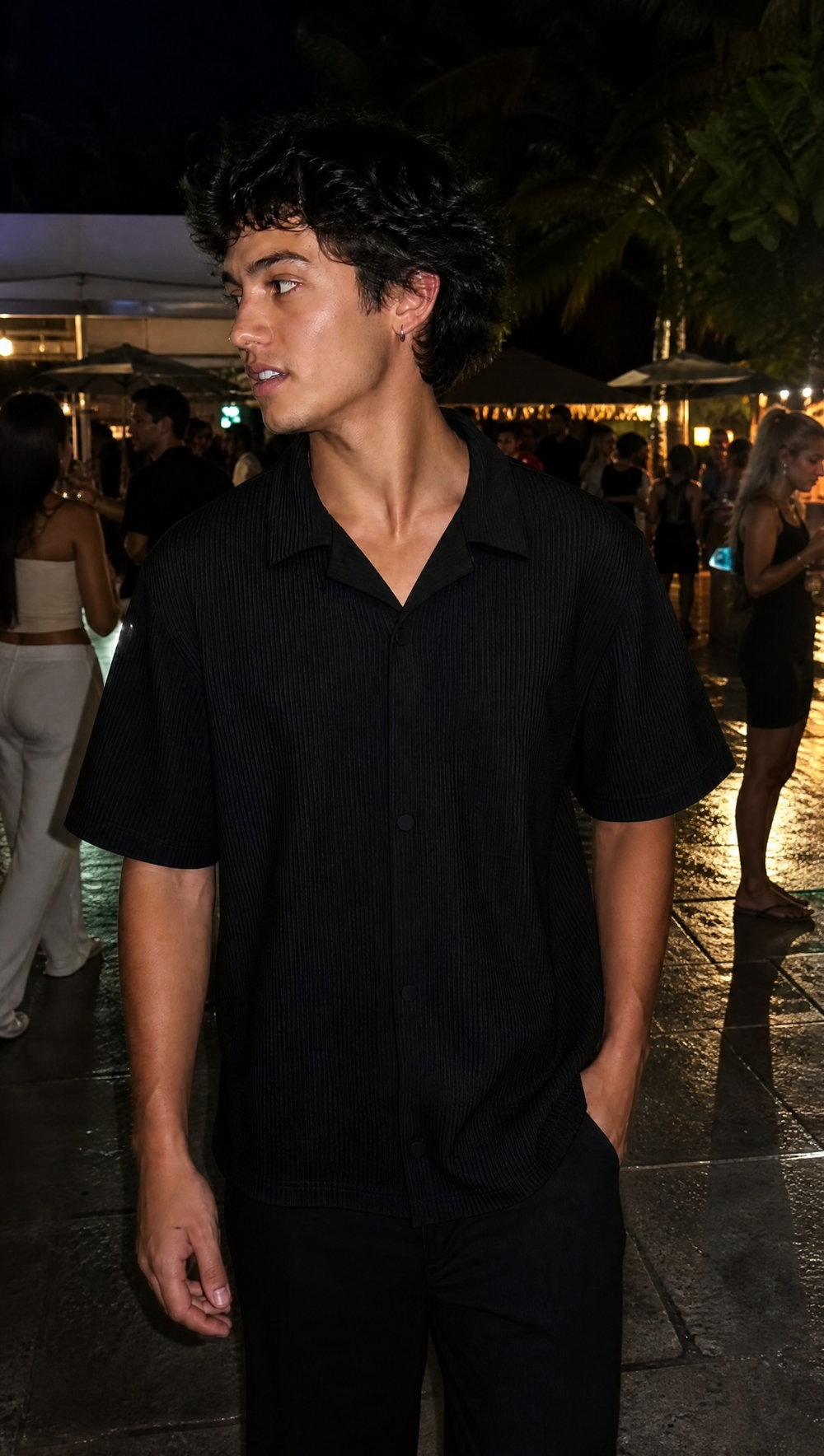 City Off Domes Waffle Shirt Black