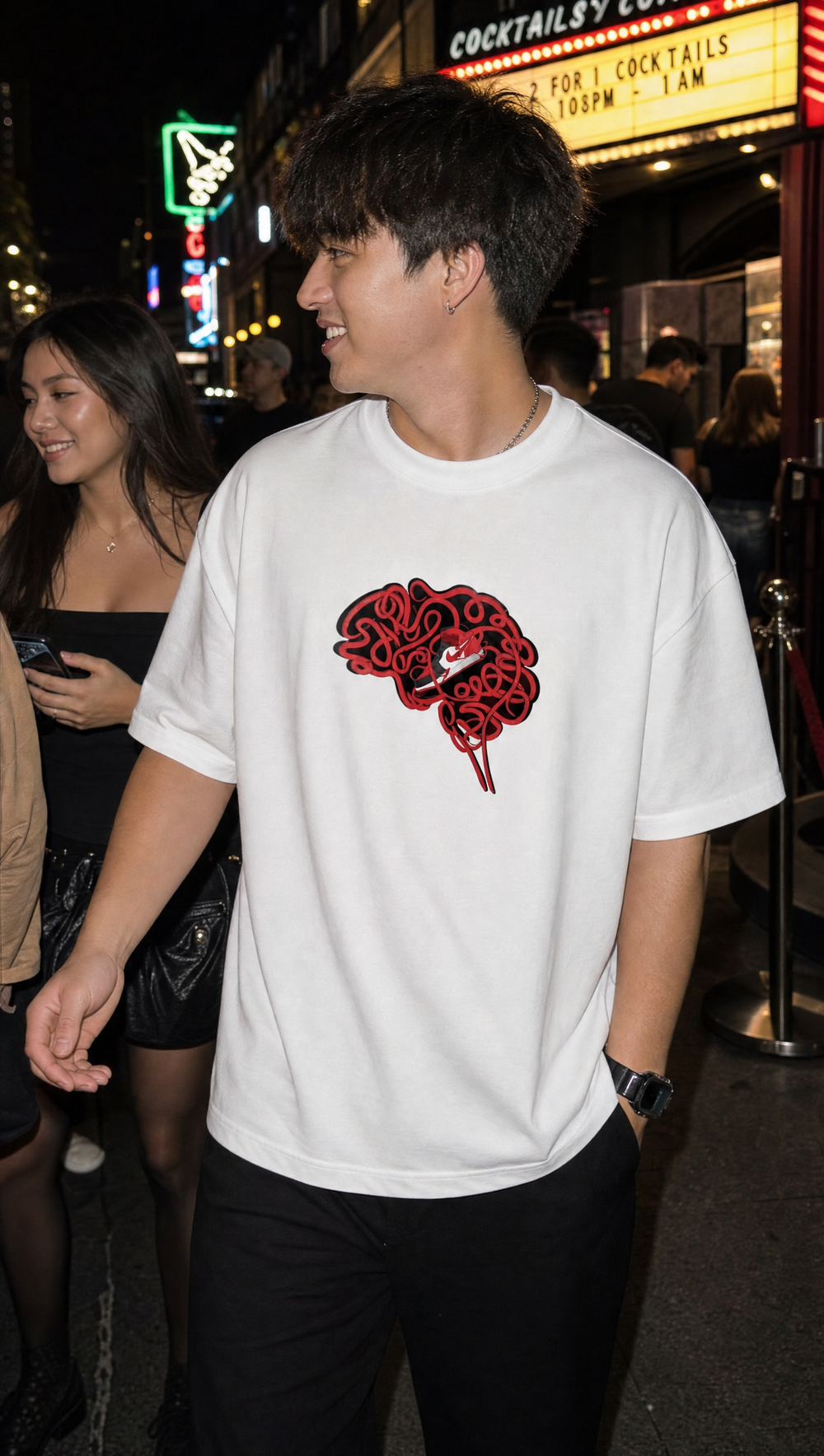 City Off Domes Hustle Brain White T-shirt