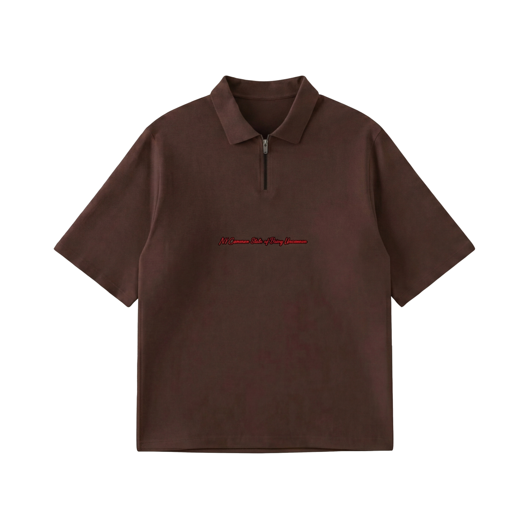 City Off Domes Zero Apologies  Brown Polo Quater Zip T-Shirt