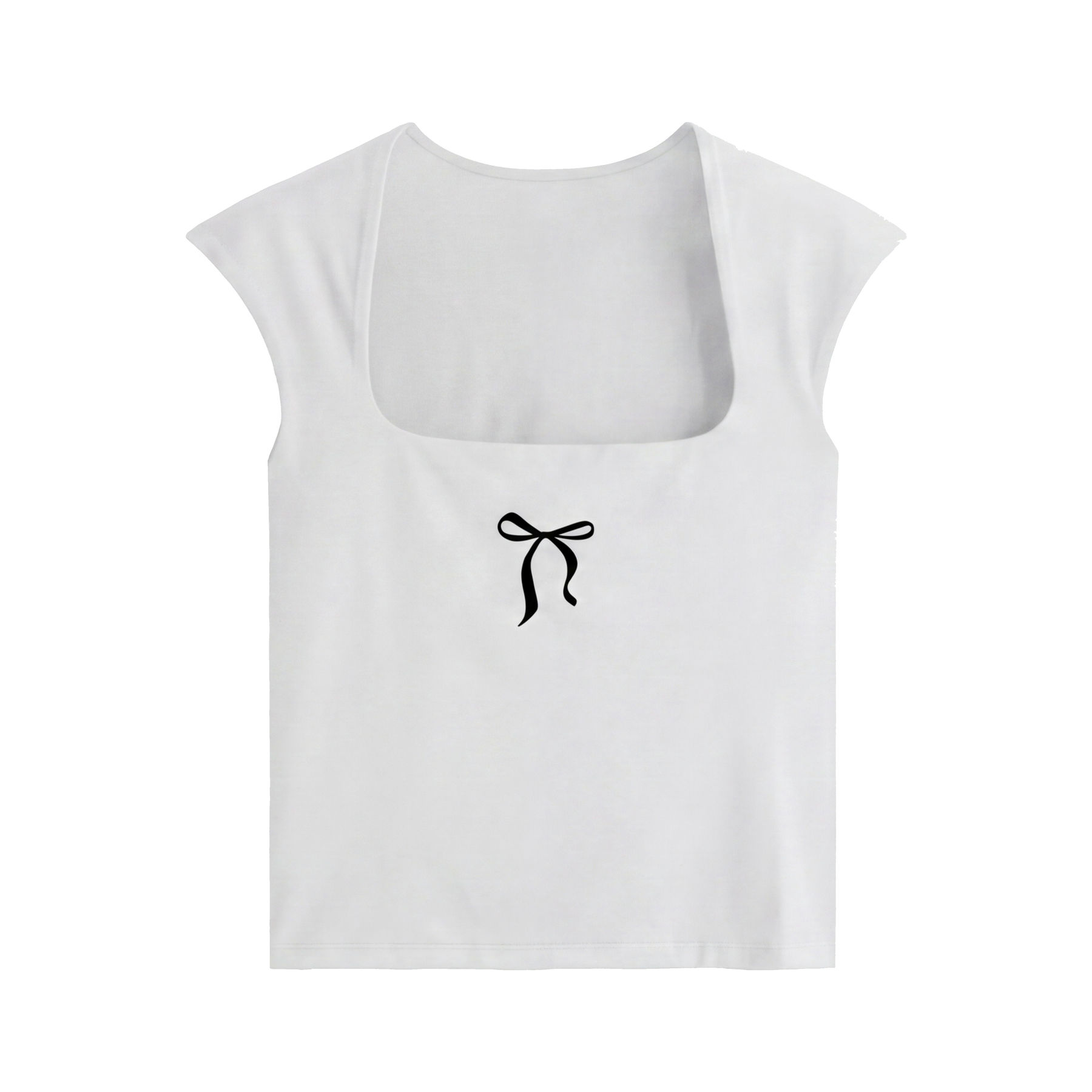 City Off Domes Black Bow White Tank Top