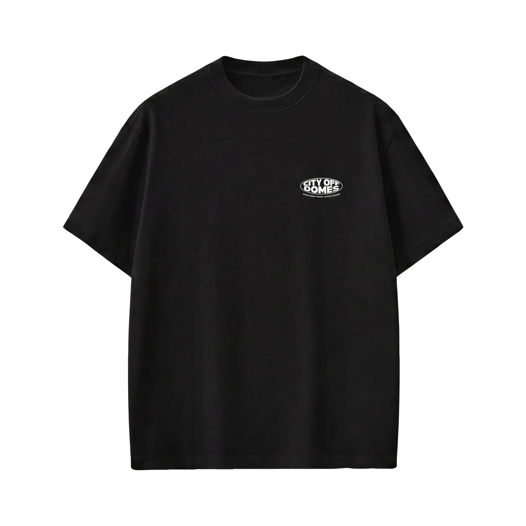 City Off Domes Fearless Print  Black T-shirt