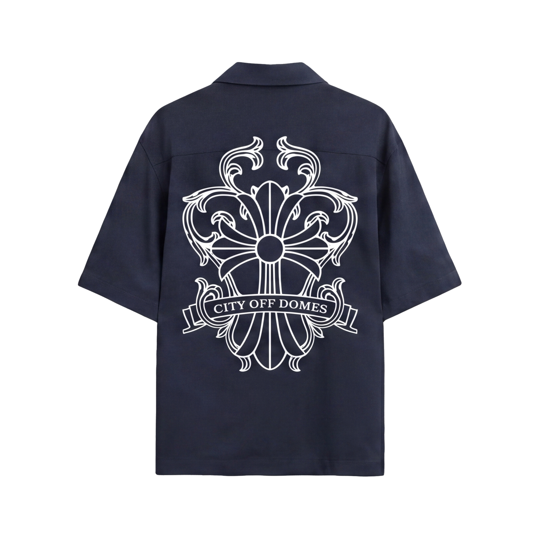 City Off Domes Abstract Route Blue Bowling Shirt