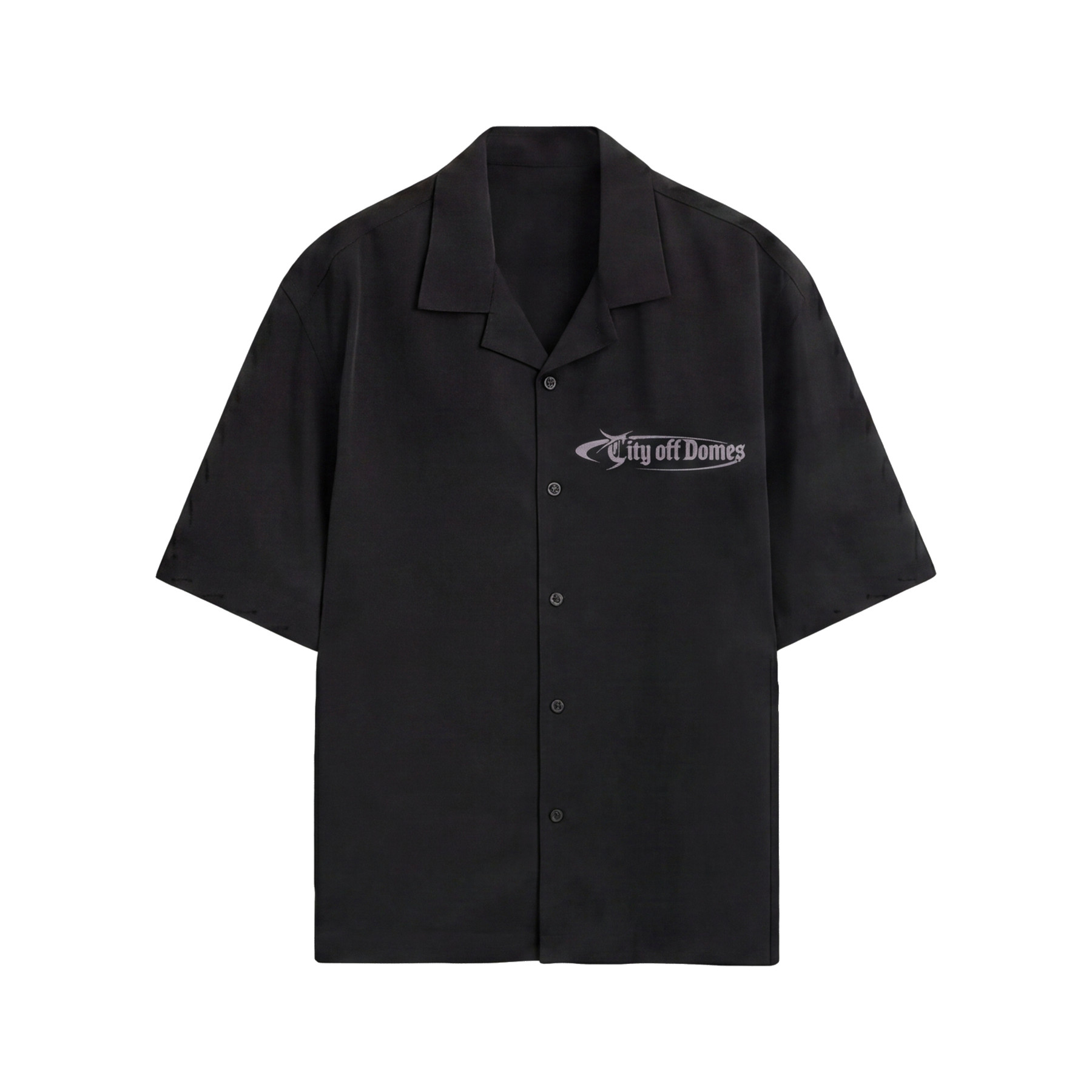City Off Domes Subtle State Black Bowling Shirt