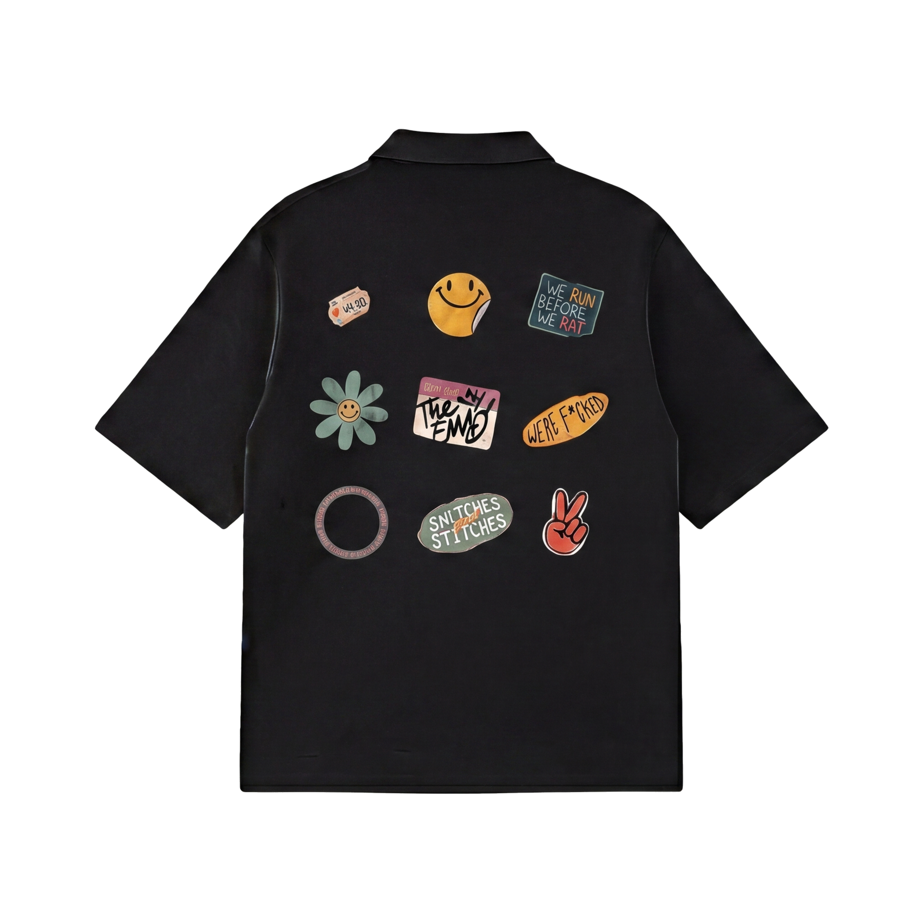 City Off Domes Sweet Chaos Graphics Black Quater Zip T-Shirt