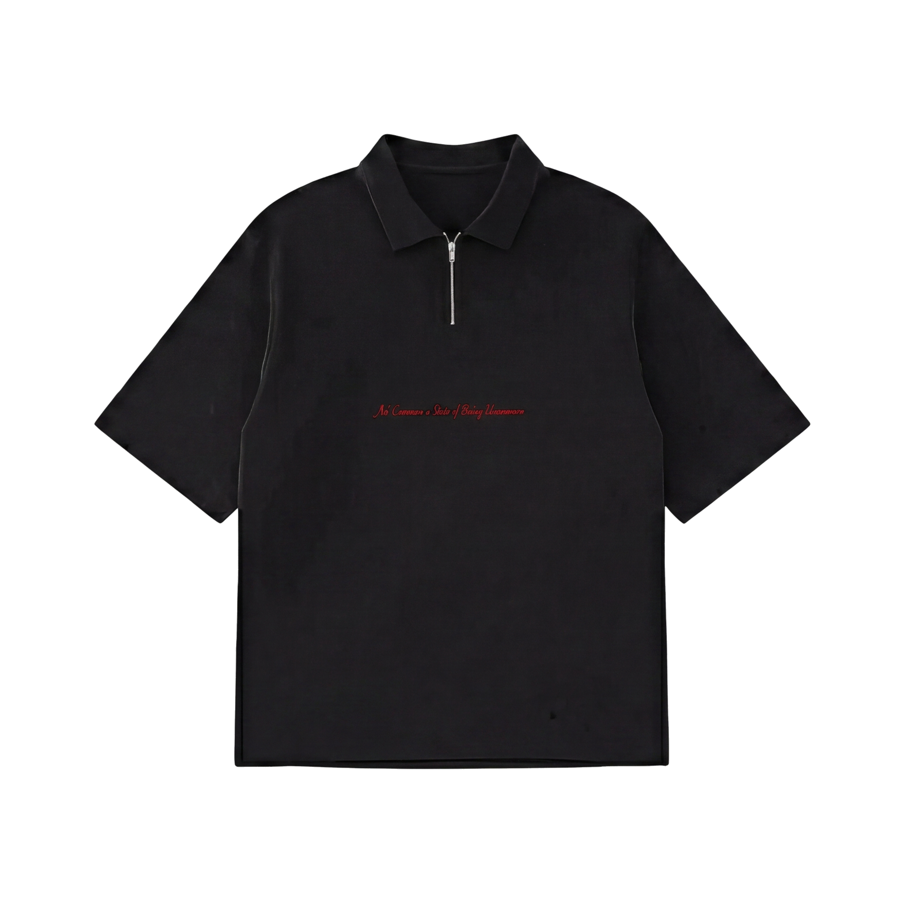 City Off Domes Zero Apologies  Black Polo Quater Zip T-Shirt