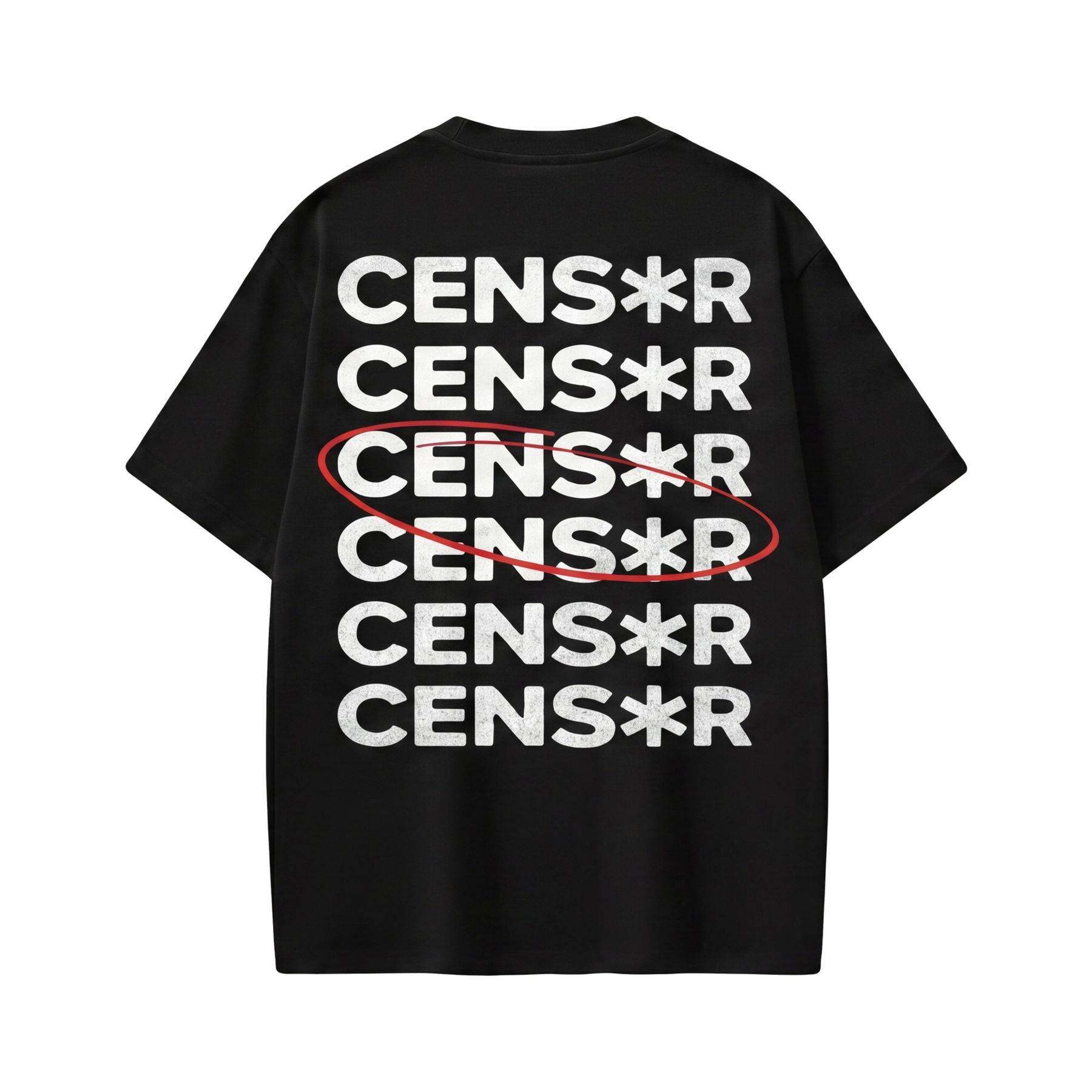 City Off Domes Red Stroke Black T-shirt